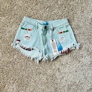 SMYMUMU Blue Cabo Cutoff Shorts- Size 26